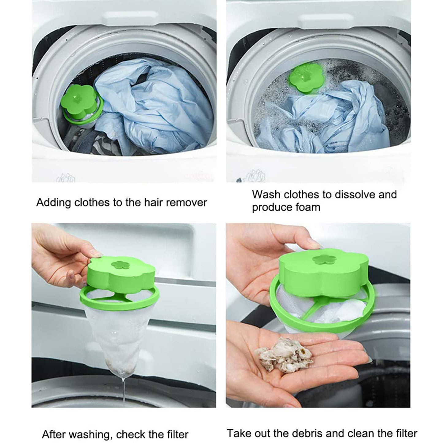 Neijiang Lint Catcher For Laundry,Pet Hair Remover For Laundry,Washing Machine Floating Lint Mesh Bag,Reusable Household Hair Fi
