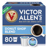 Victor Allens Coffee Decaf Donut Shop Blend Medium Roast Single Serve Pods 80 Count Brown