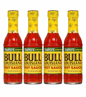 B&G Foods TrappeyS Bull Brand Louisiana Hot Sauce Glass Bottle  6 Oz Pack Of 4