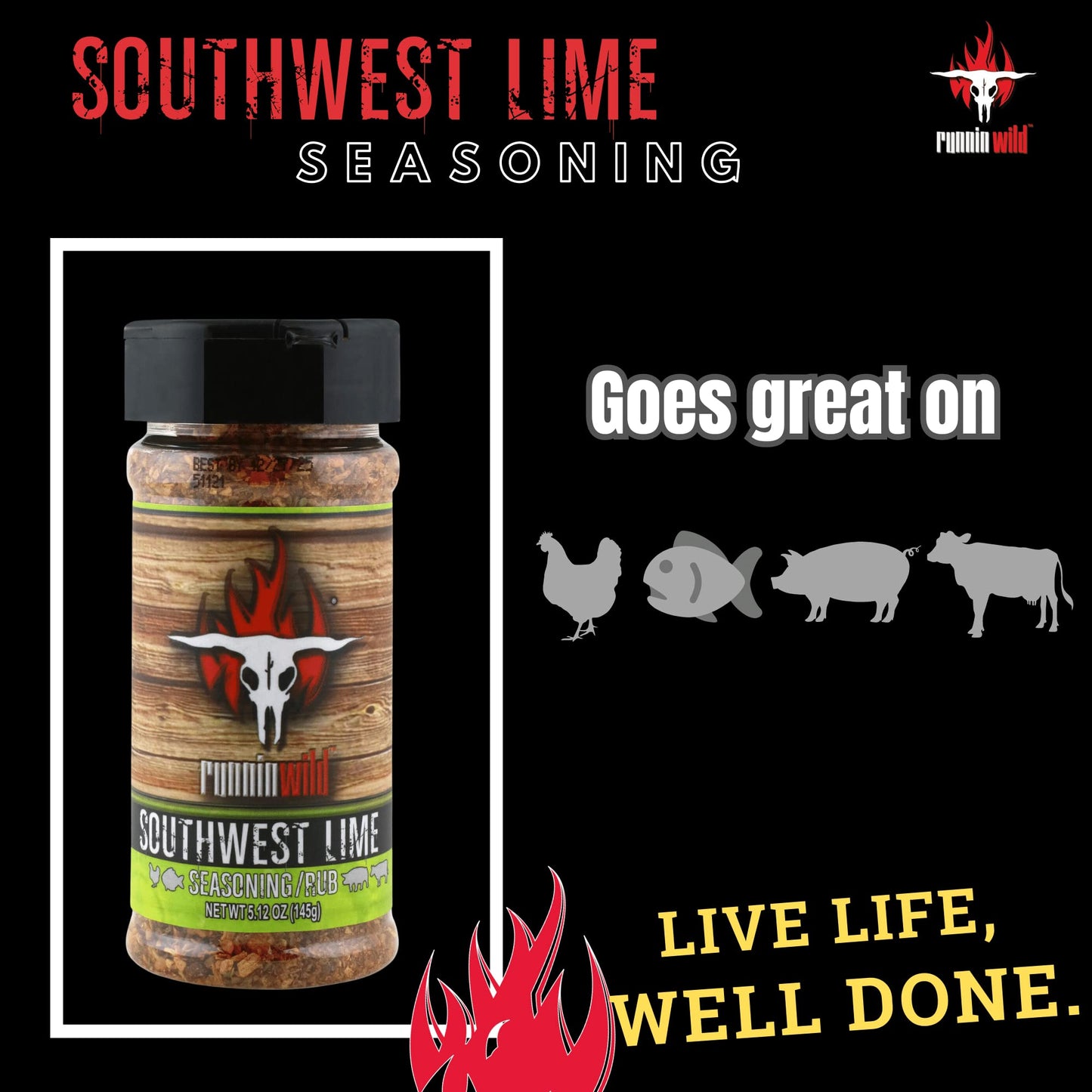 Premium Southwest Lime Seasoning | No Artificial Flavors, No Msg Added | Gourmet Southwest Flavor For Chicken, Fish, Pork, And F