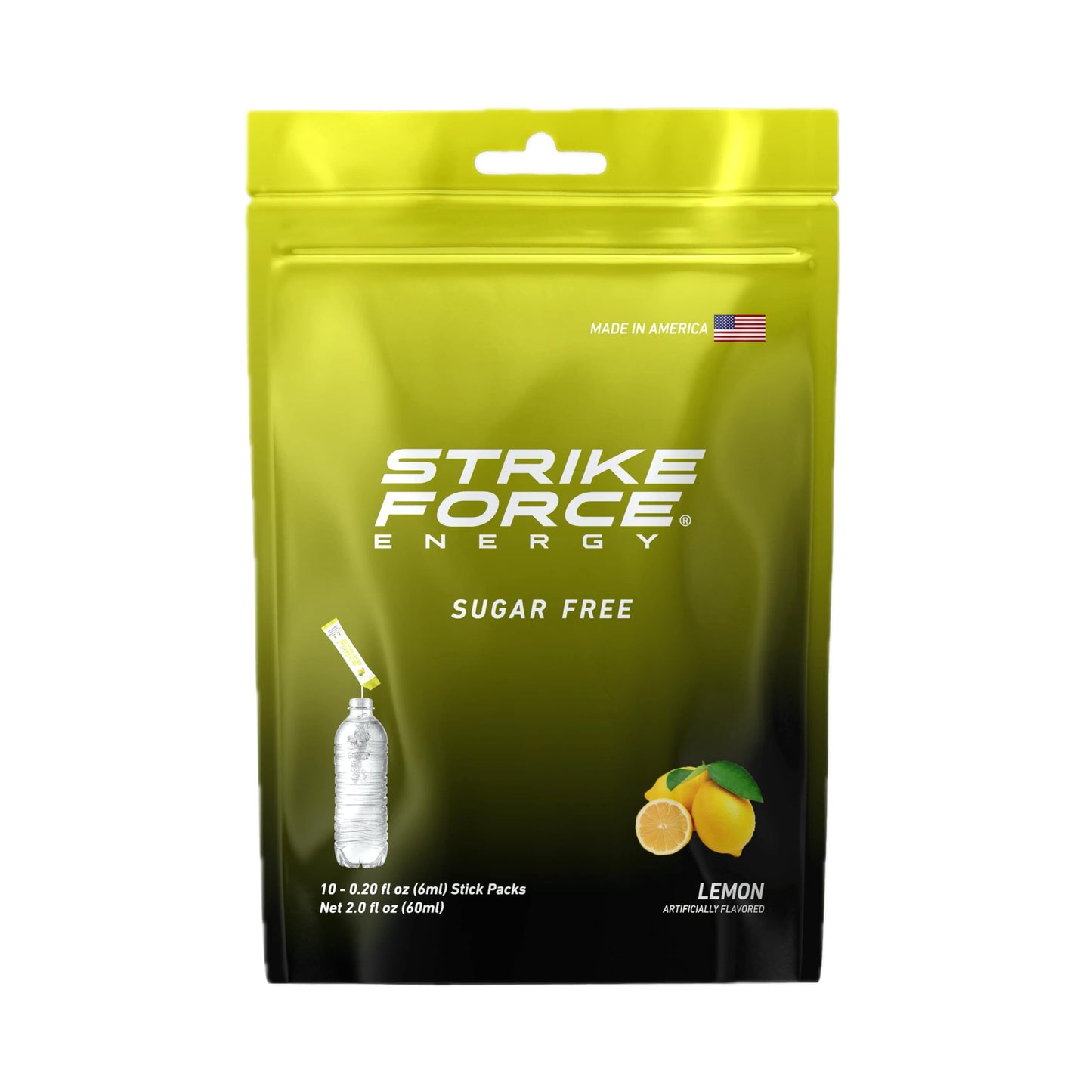 Strike Force Energy Drink Mix - Lemon Flavor - Natural Tasting Energy Blend Drink - Turn Any Drink Into A Healthy Energy Drink - Zero Calories  Keto Friendly  Sugar Free  Pre Workout (10 Liquid Packs)