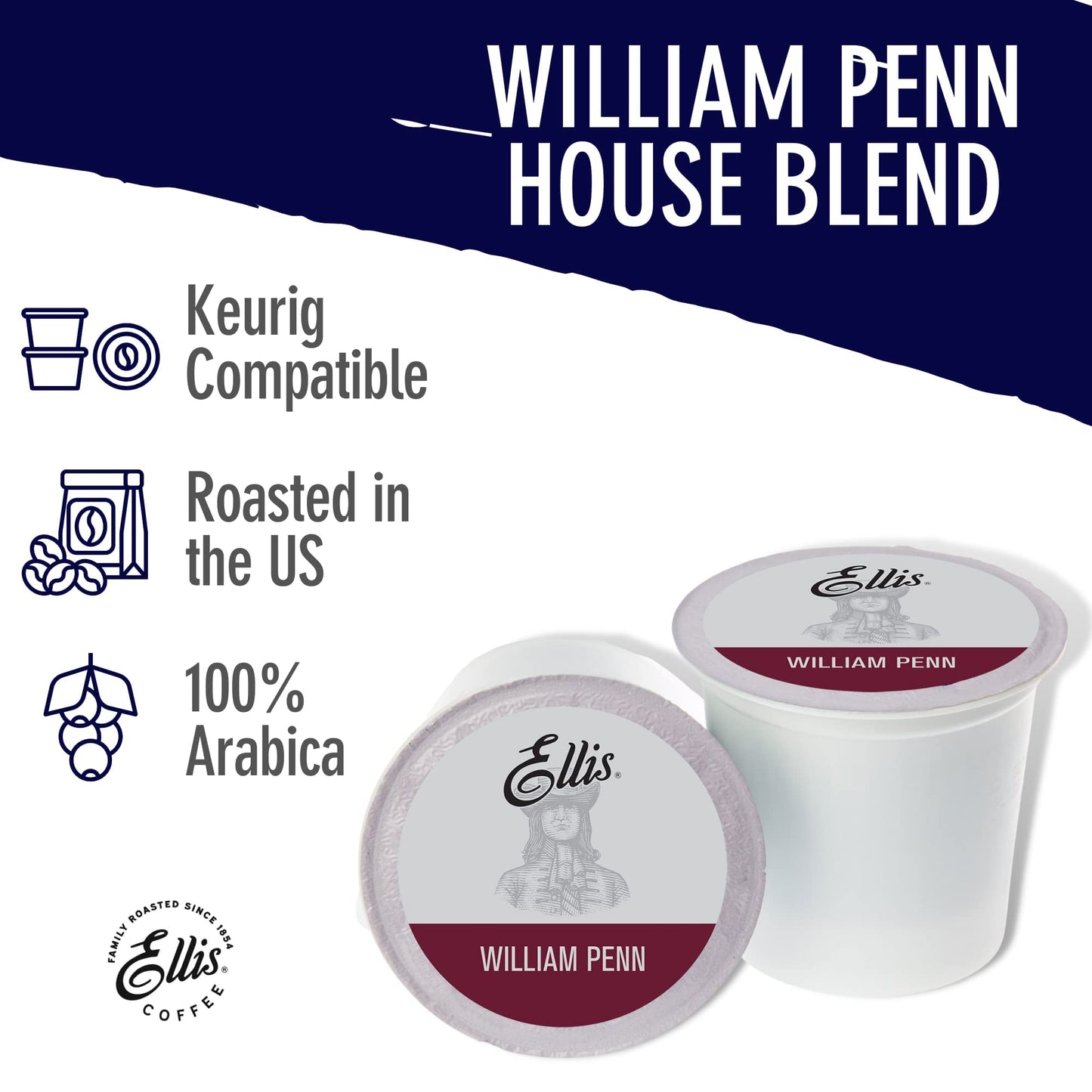 ELLIS COFFEE Medium Roast Single Serve Coffee Pods for K-Cup & Keurig 2.0, 24 Pods, 24 Ounce