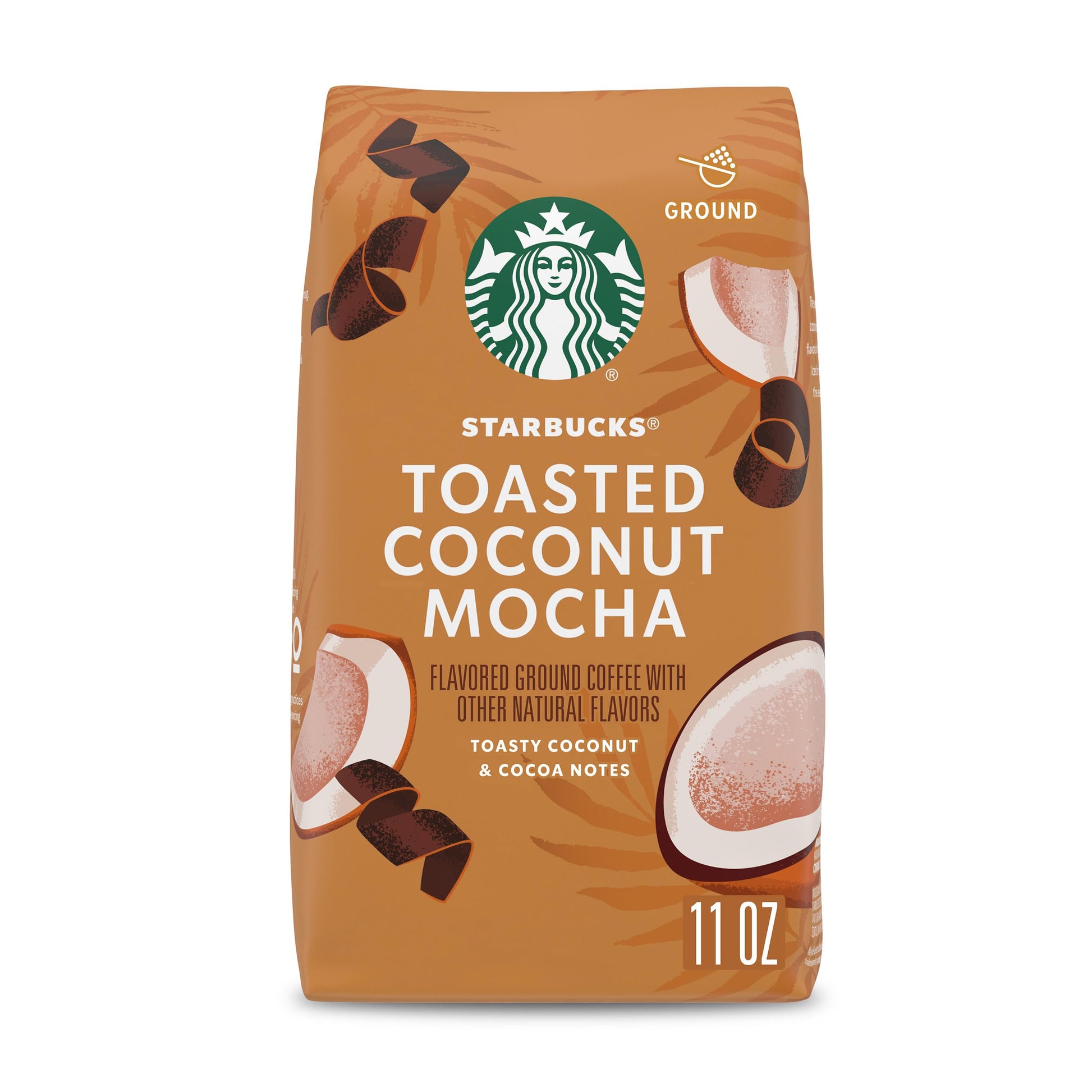 Starbucks Ground Coffee, Toasted Coconut Mocha, 100% Arabica, Limited Edition, 11 Oz Bag