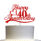 40Th Anniversary Cake Topper Red Glitter, 40 Wedding Anniversary Party Decoration Ideas, Premium Quality, Sturdy Doubled Sided G