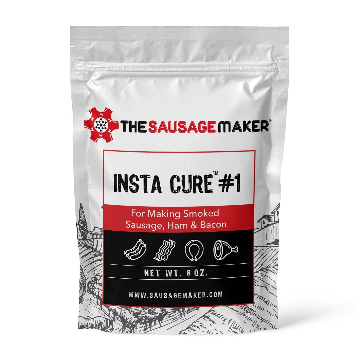 Insta Cure #1, 1 Lb Pink Curing Salt, Prague Powder, Quick Cure For Meat, Sausage, Ham, Bacon, Made In USA - The Sausage Maker®