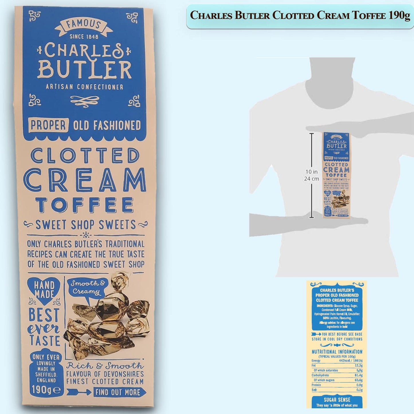 Charles Butler Clotted Cream Toffees | British Old Fashioned Smooth & Creamy Chewy Candy | Made With Devonshire'S Finest Clotted