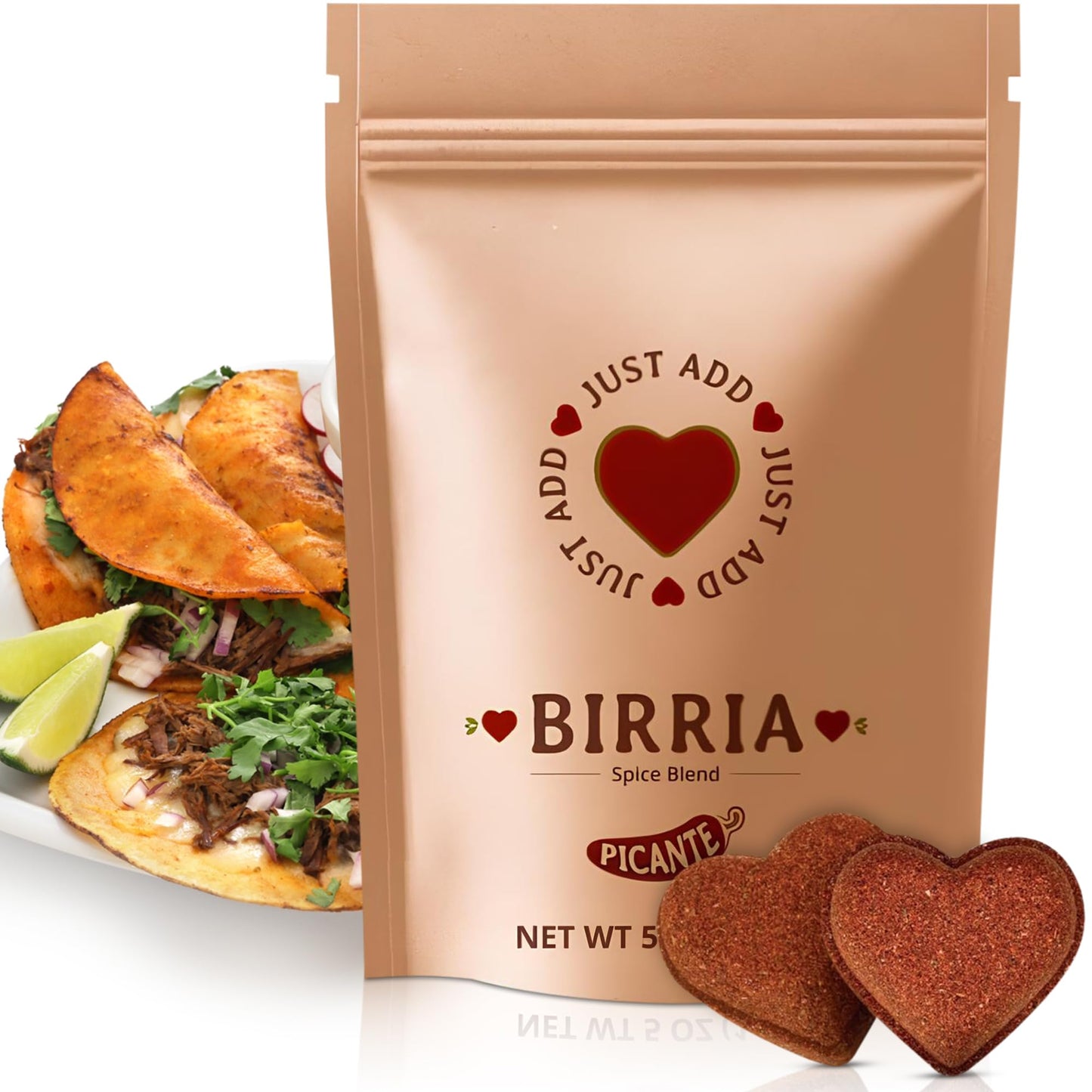 Just Add Luv Birria Spice Bomb Seasoning Medium, 2.5 oz (Pack of 2) - Mexican Spice Mix for Tacos, Quesadillas, Enchiladas, No
