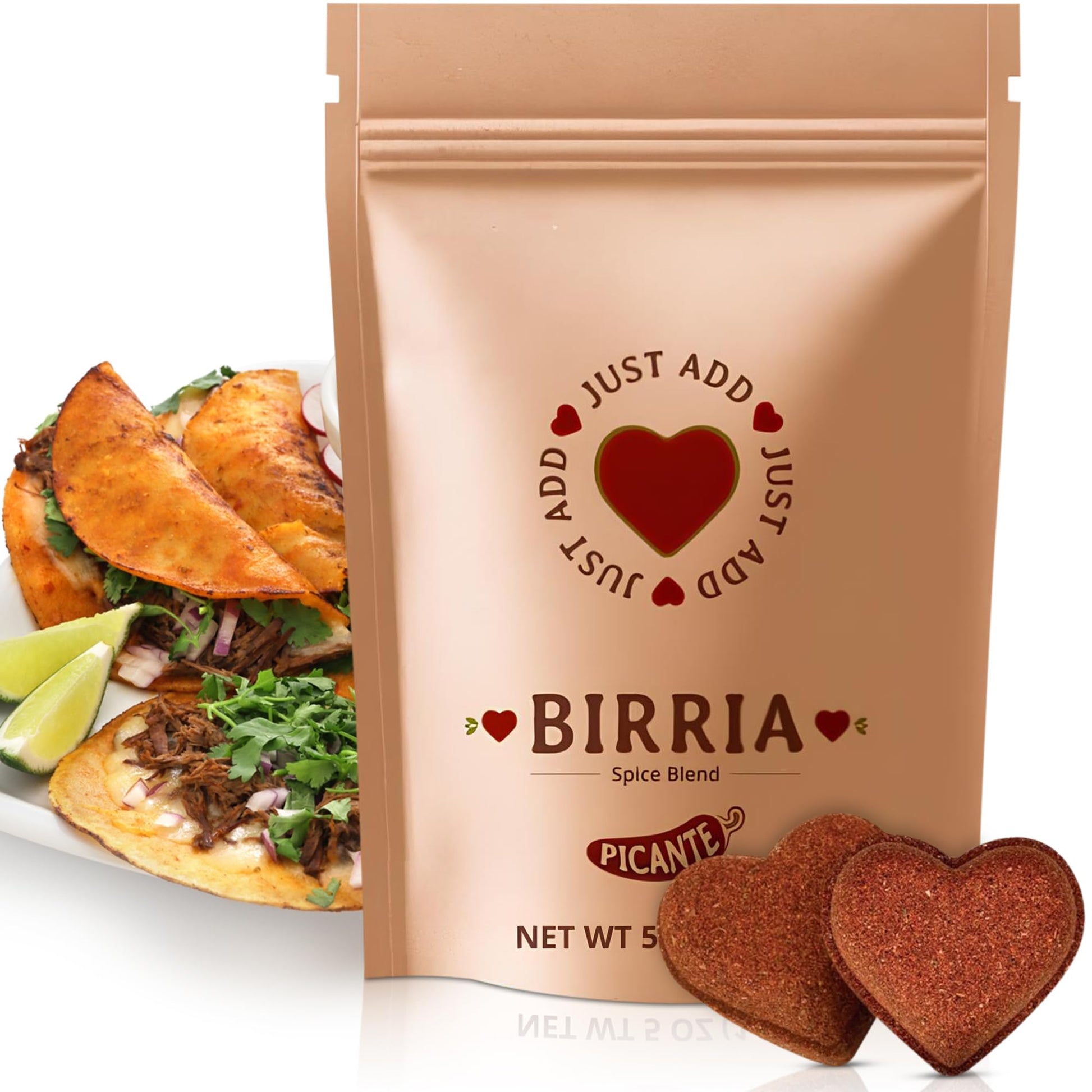 Just Add Luv Birria Spice Bomb Seasoning Medium, 2.5 oz (Pack of 2) - Mexican Spice Mix for Tacos, Quesadillas, Enchiladas, No