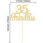 Gyufise 1Pc 35 & Fabulous Cake Topper Gold Glitter Thirty Five And Fabulous Cake Toppers Happy 35Th Birthday Cake Pick For 35Th