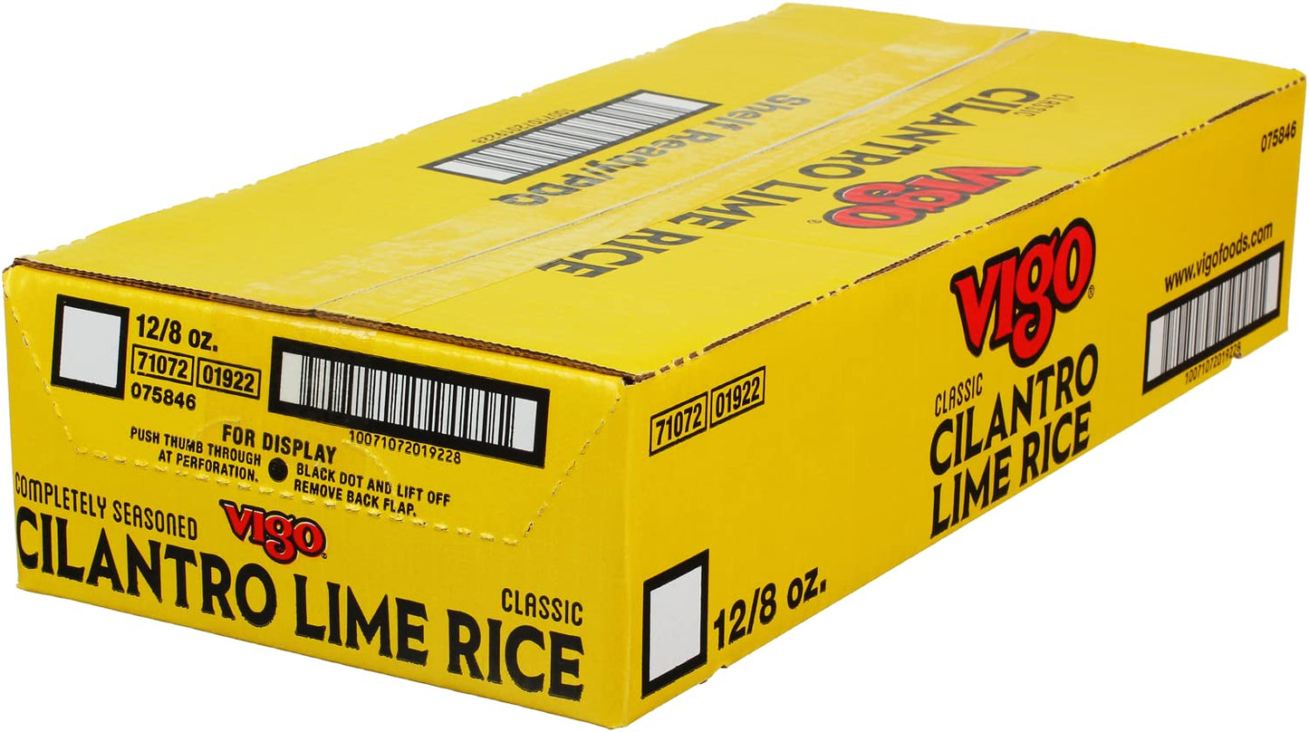Vigo Authentic Cilantro Lime Rice, Fresh & Zesty Low Fat, 8oz (Cilantro Lime, 8 Ounce (Pack of 12))