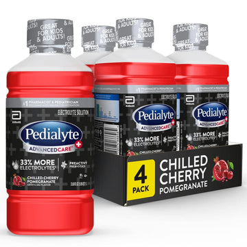 Pedialyte Advancedcare Plus Electrolyte Drink, With 33% More Electrolytes And Has Preactiv Prebiotics, Chilled Cherry Pomegranat