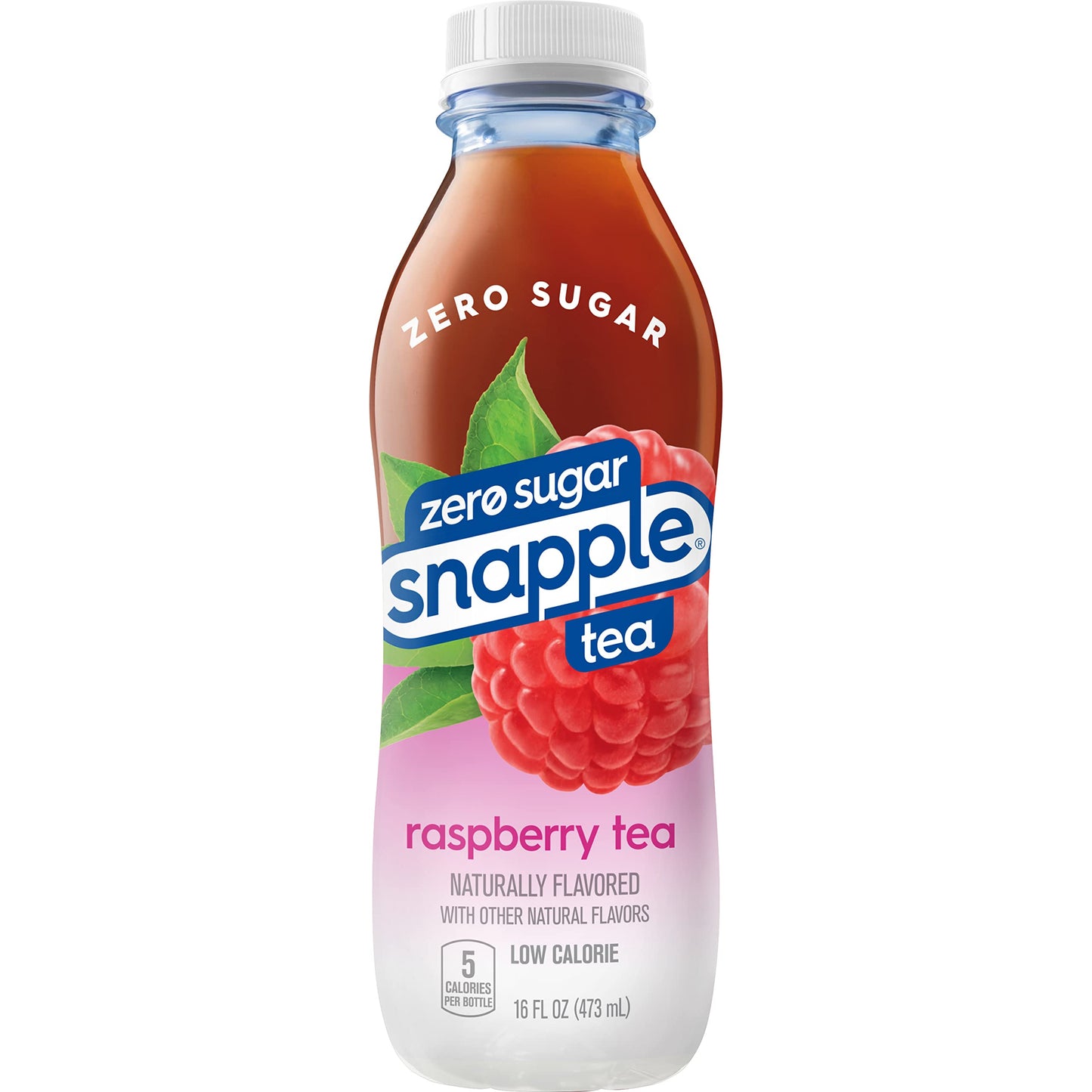 Snapple Zero Sugar Raspberry Tea, 16 fl oz recycled plastic bottle, 6 pack