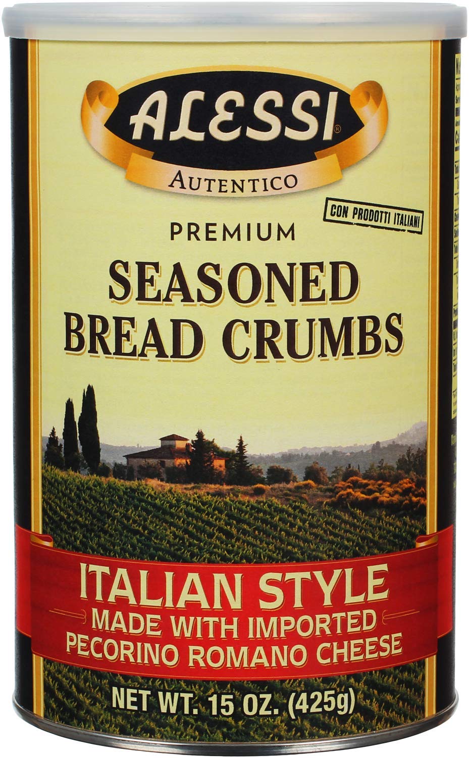 Alessi Premium Italian Style Seasoned Bread Crumbs, 15 Ounces (Pack of 6)