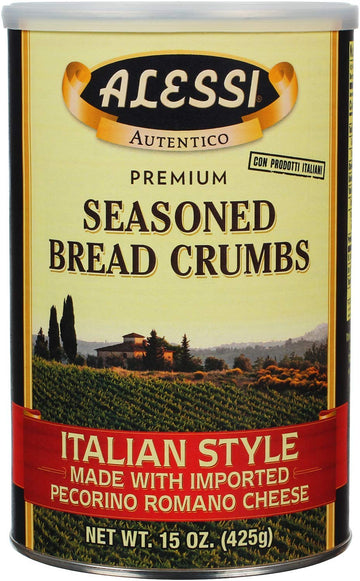Alessi Premium Italian Style Seasoned Bread Crumbs, 15 Ounces (Pack of 6)