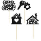 Ephlyn 24Pcs Cupcake Toppers Silver Glitter Key Lock Housewarming Cake Decorations 2.6x4.3 inches Paper