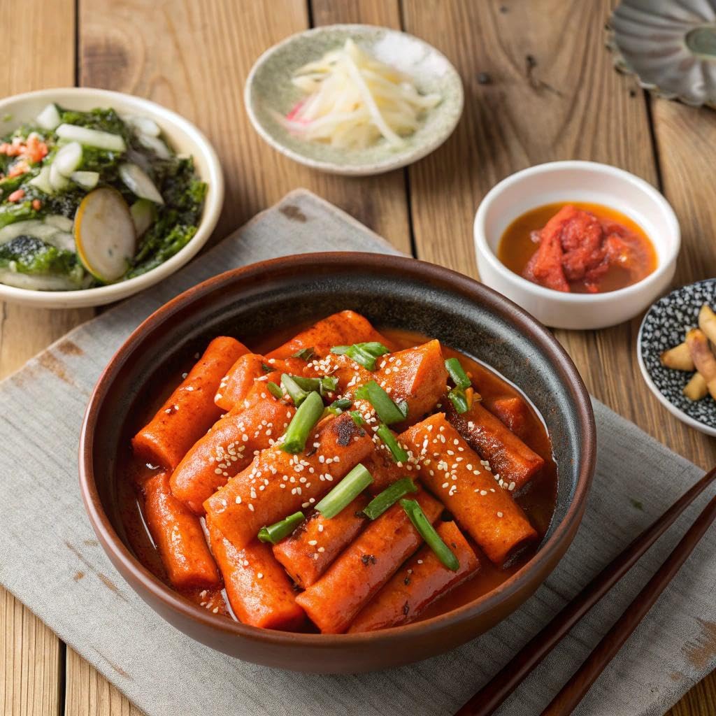 C OFood Garlic Tteokbokki  Gluten-Free Korean Rice Cakes  Authentic Spicy Korean Street Food Snack  Perfect with Cheese and Ramen Noodles  Ready to Eat  No MSG  No Corn Syrup  Pack of 2