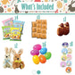 Easter Snack Yellow Tin (60 Count) Filled With Treats, Peelable Gummies, Easter Marshmallow Gummies, Plush Easter Bunny, Great P