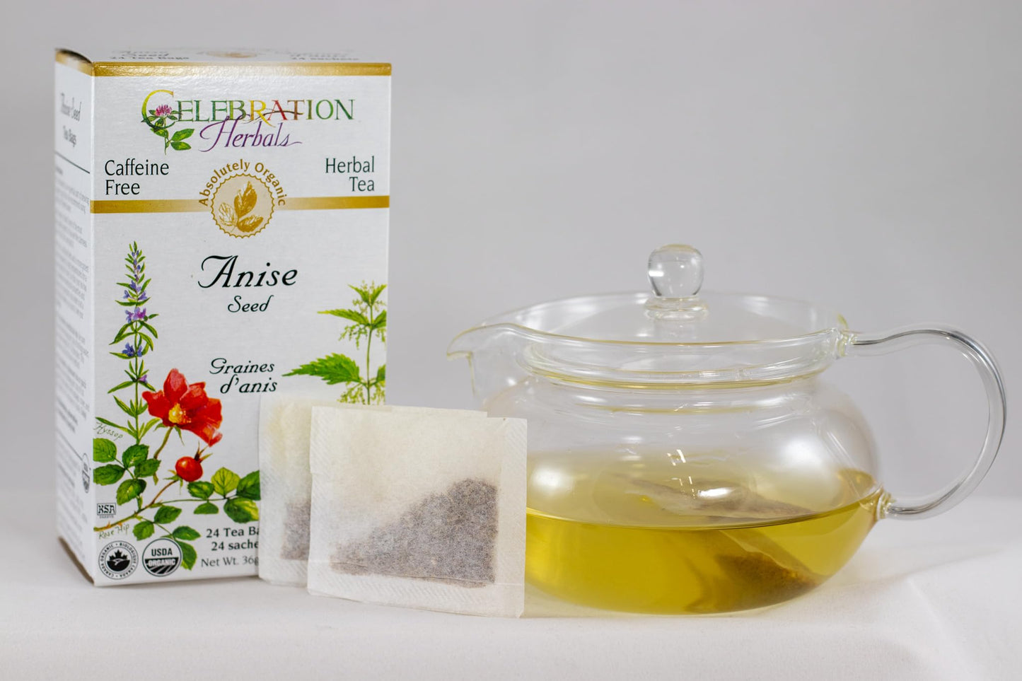 Celebration Herbals Organic Anise Seed Tea, Caffeine Free, 24 Herbal Bags, Brown, Model T103