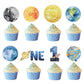 Weecnet 48Pcs First Trip Around The Sun Cake Topper 1St Birthday Party Decorations Space Cupcake Toppers Planets Solar System Th