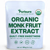 Purisure Organic Monk Fruit Extract, 125G, 400 Servings, Organic Pure Monk Fruit Sweetener Without Erythritol, Non-Glycemic, Zer