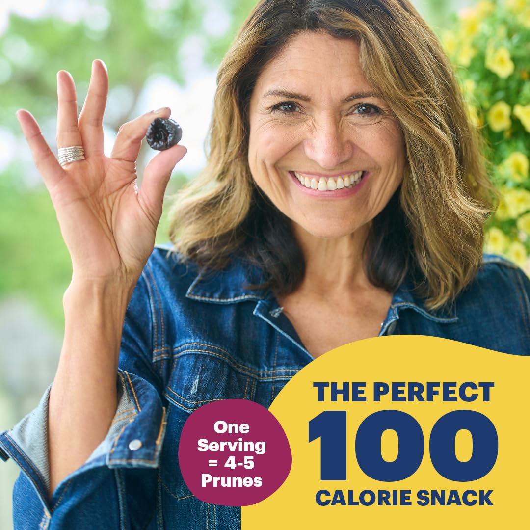 Sunsweet Amazin' Pitted Prunes - Dried Prunes Pitted Unsweetened - Gluten Free, Vegan, Low Fat - Fiber & Minerals - 16 Oz Canister X 3 Pack
