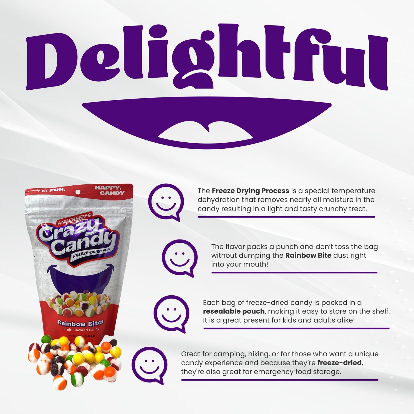 Andersons Crazy Candy Freeze Dried Candy Rainbow Bites