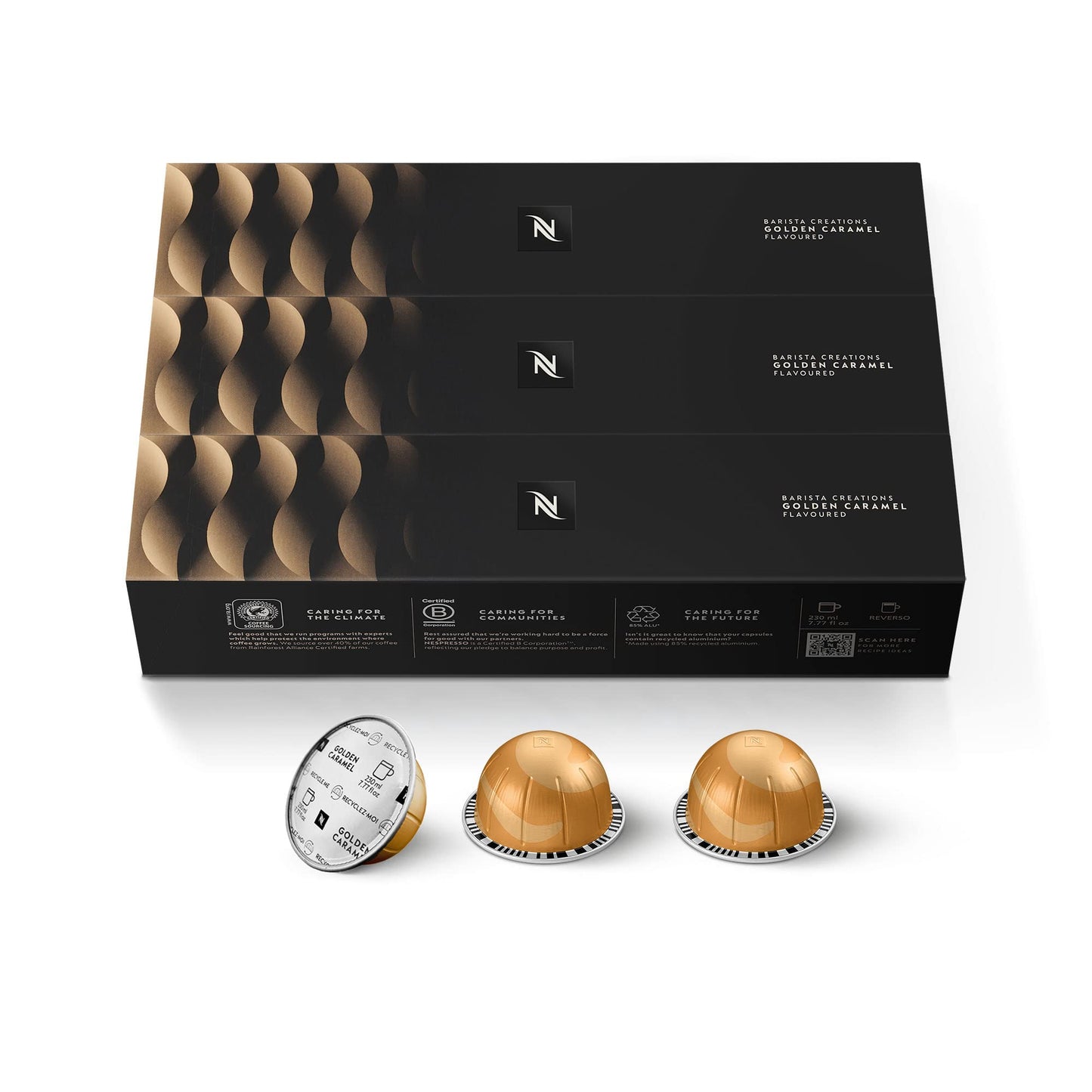 Nespresso Capsules Vertuo Golden Caramel Medium Roast Coffee Pods 30 Count