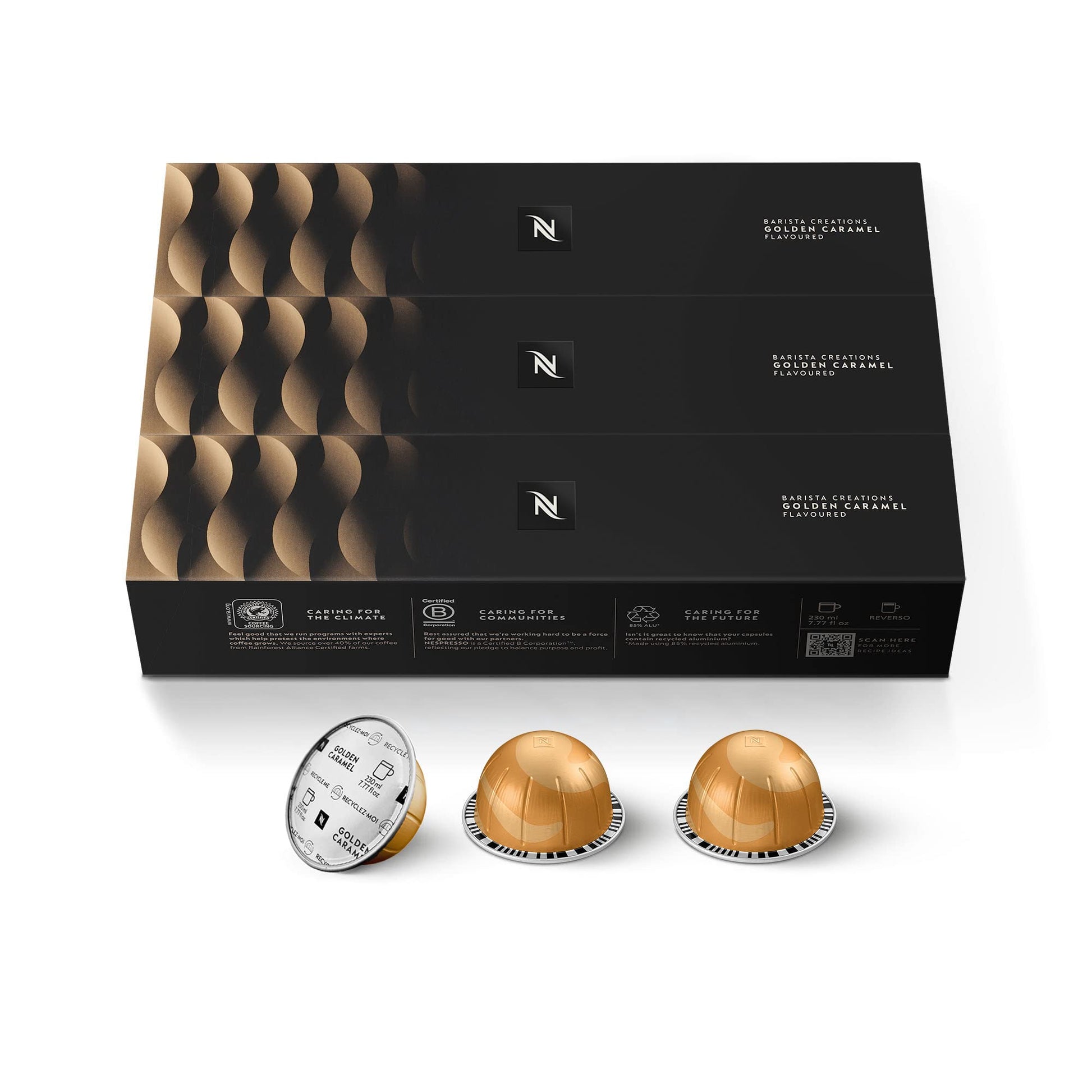 Nespresso Capsules Vertuo Golden Caramel Medium Roast Coffee Pods 30 Count