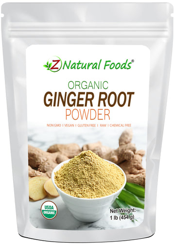 Z Natural Foods Organic Ginger Root Powder - Non-GMO, Gluten-Free, Vegan - 16 Ounce