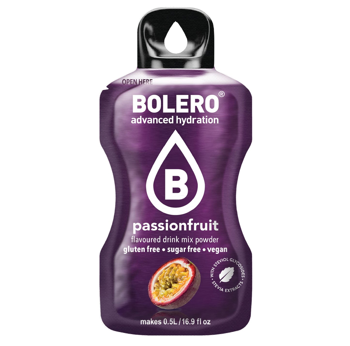 Bolero- Sugar Free Drink Mix Packets Passion Fruit Flavors | Powdered Flavored Water Packet | 36 Small Sachet On The Go Packets