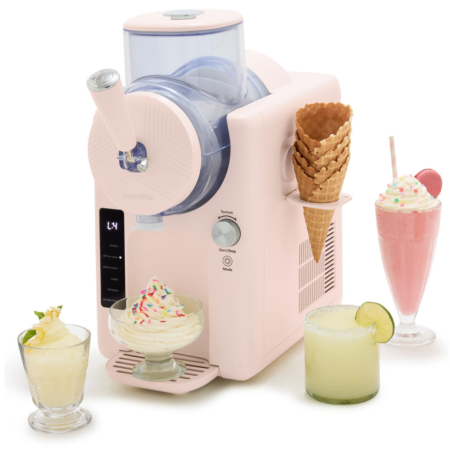 GreenPan Frost Ice Cream Machine & Frozen Drink Maker, Soft Serve, Slushie, Milkshakes & Cocktails, No Freezer Needed, 15-in-1, 