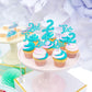 24 Pcs Two Cupcake Toppers Glitter 2Nd Birthday Cupcake Picks Number 2 Cupcake Decorations For Baby Shower Kids Second Birthday