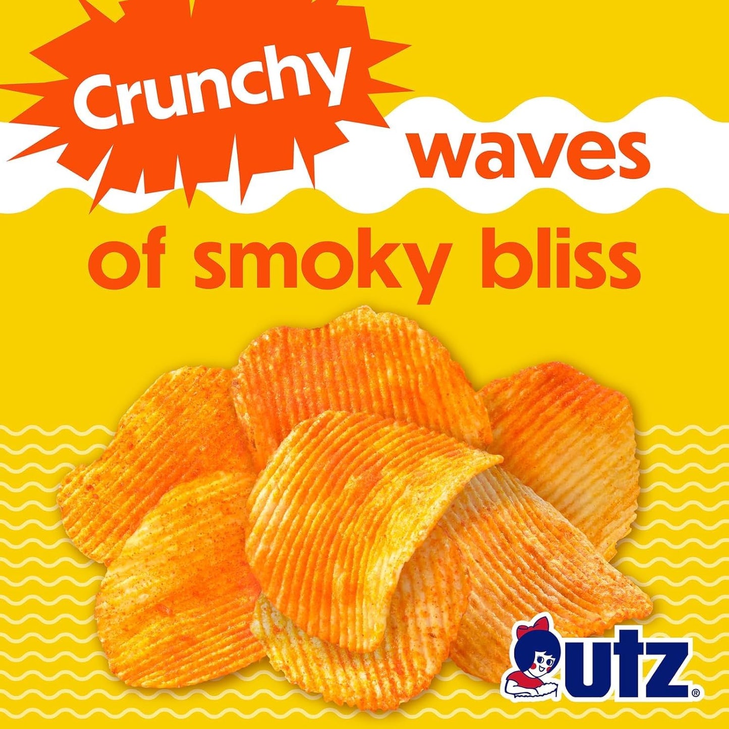 Utz Potato Chips  Barbeque - 1 Ounce (Pack of 60)  Crispy Potato Chips Made from Fresh Potatoes  Crunchy Individual Snacks to Go  Cholesterol Free  Trans-Fat Free  Gluten Free Snacks