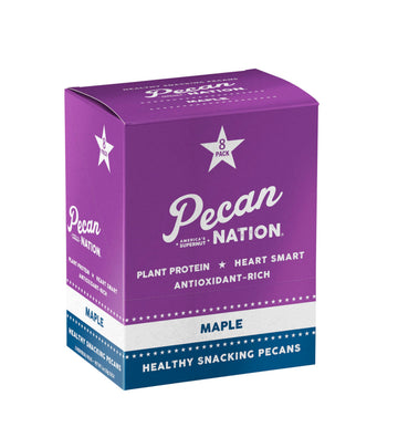 Pecan Nation Maple Roasted Pecan Pieces, Healthy Snack, 8 Count (2 Pack)
