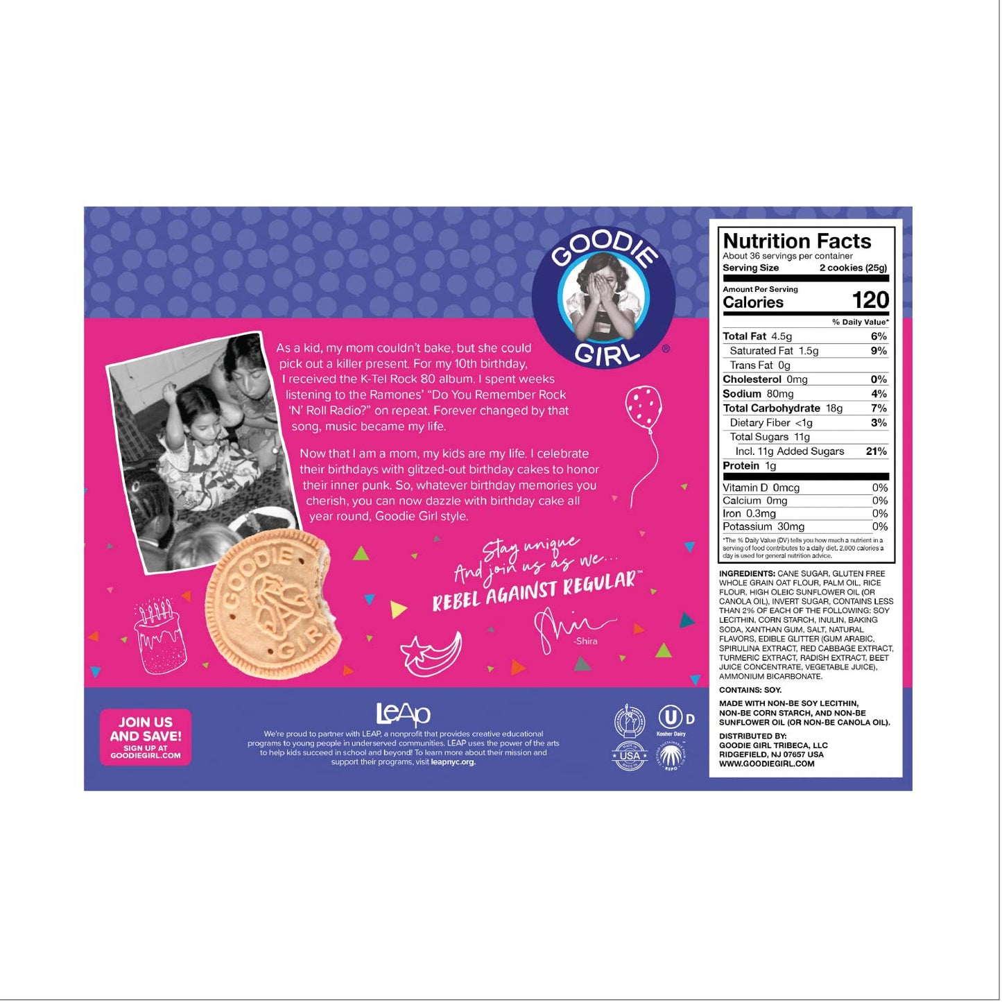 Goodie Girl Birthday Cake Gluten Free Cookies | Gluten Free, Peanut Free, Egg Free, Dairy Free (Includes 1 Box)