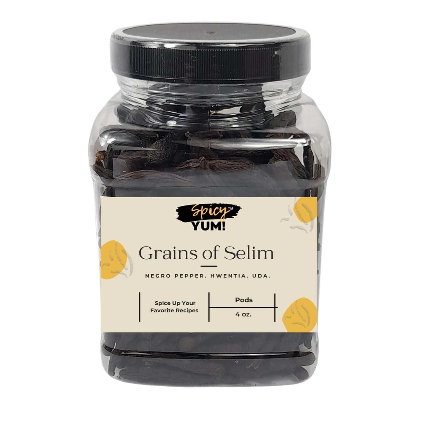 Spicy Yum! Grains Of Selim - Hwentia, Uda, Kimba, Kani, Kili Pepper (Xylopia Aethiopica) (Whole Pods - 4 Oz.)