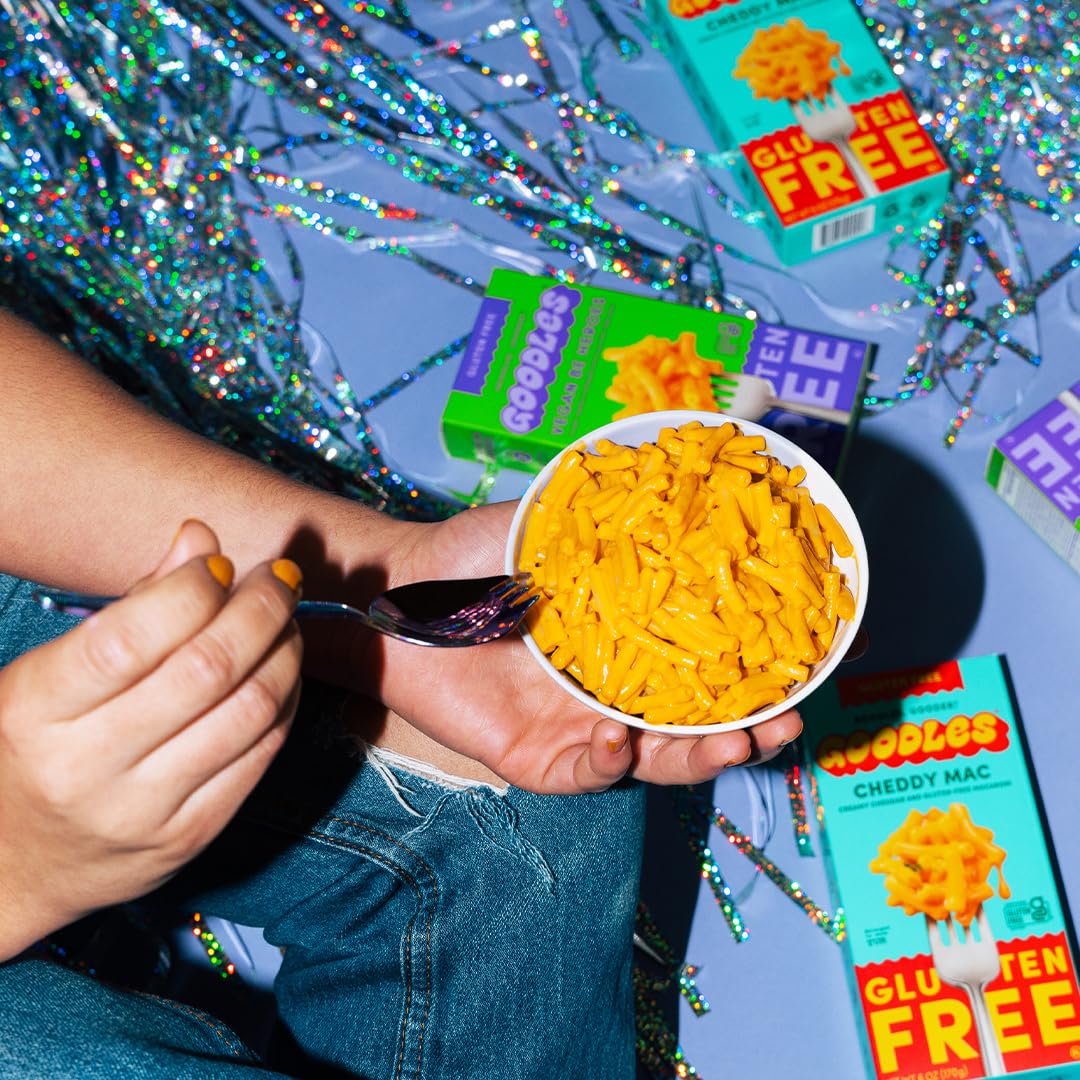 GOODLES Gluten-Free Cheddy Mac 6-pack, 6oz - 13g Protein & 4g Fiber per serving, 21 Nutrients from Plants and Made with REAL Che