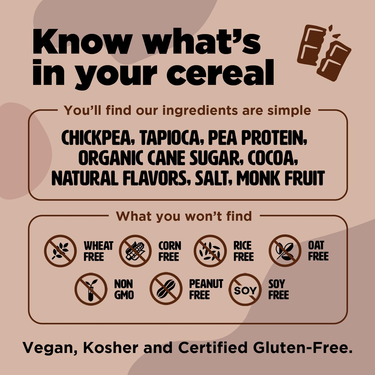 Plant-Based and Vegan Breakfast Cereal by Three Wishes - Cocoa, 6 Pack - More Protein and Less Sugar Snack - Gluten-Free, Grain-