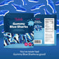 Blue Sharks Gummy Candy, Blue Raspberry Marshmallow Flavor, 2-Pound Pack