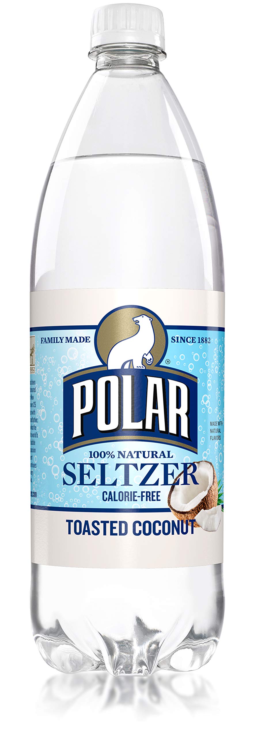 Polar Beverages Seltzer, Toasted Coconut, 33.8 Fluid Ounce (Pack of 12)