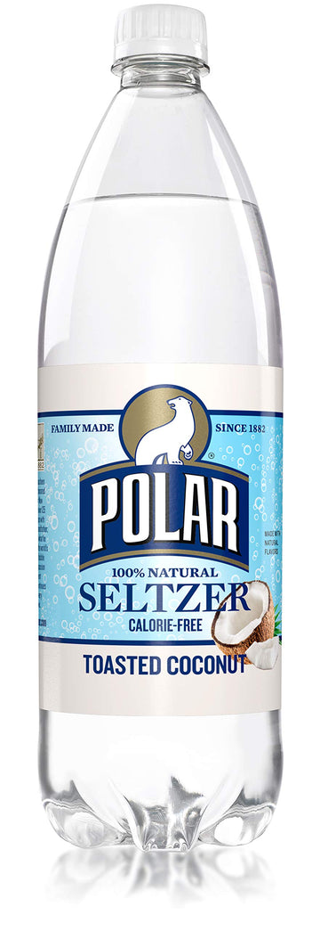 Polar Beverages Seltzer, Toasted Coconut, 33.8 Fluid Ounce (Pack of 12)