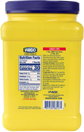ARGO Cornstarch, 35oz, Pack of 4, 2.18 Pounds, Gluten-Free, Ideal for Cooking and Baking