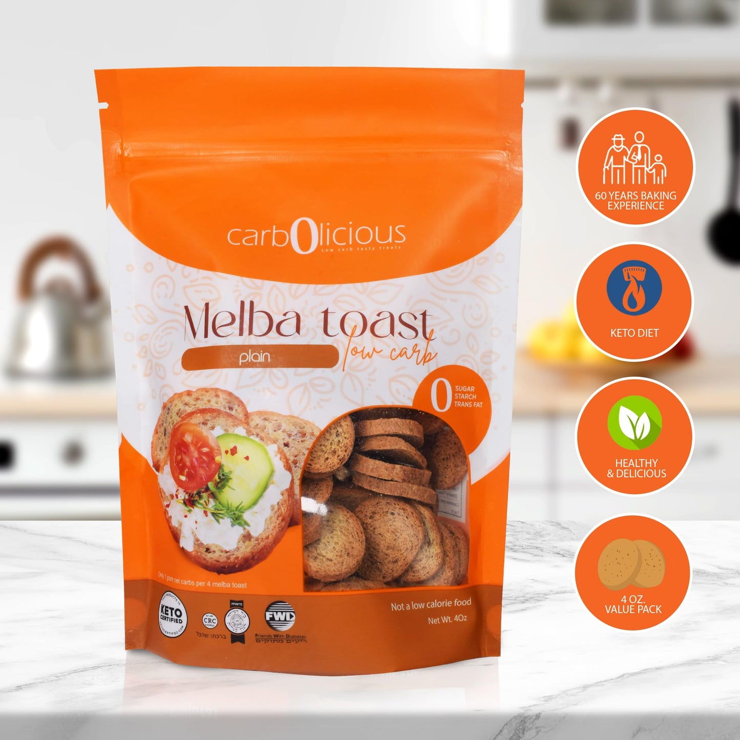 Low Carb Melba Toast (PLAIN) 4oz