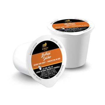Marley Coffee Buffalo Soldier, Fairtrade Certified, Medium-Dark Roast Coffee, Keurig K-Cup Brewer Compatible Pods (6 Boxes, Each