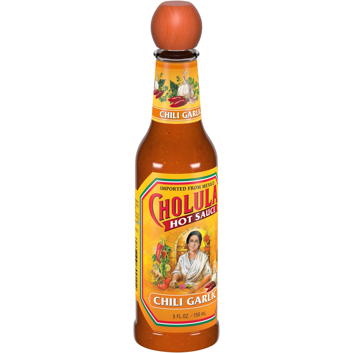Cholula Hot Sauce, Chili Garlic, Kosher, 5 Fluid Ounce (Pack Of 12)