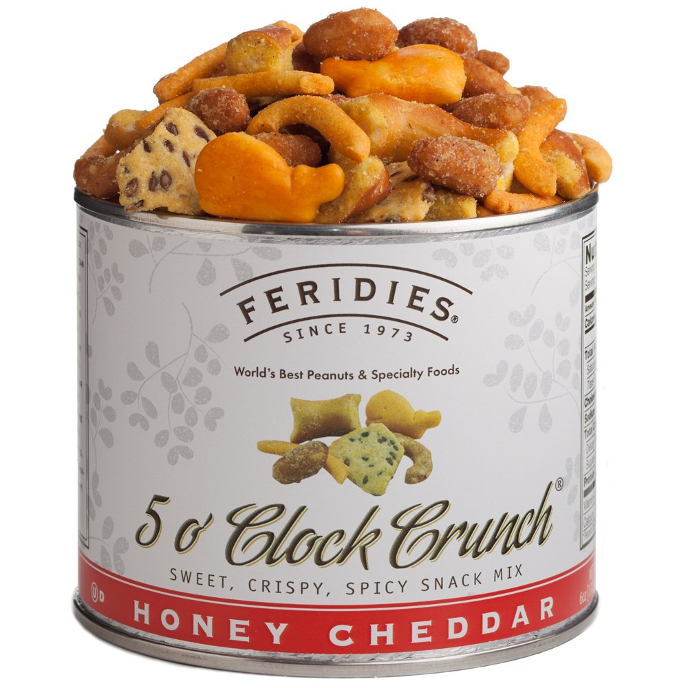FERIDIES Assorted Snack Nut Gift Pack (Salted Virginia Peanuts, Honey Roasted Virginia Peanuts, Peanut Brittle Crunch and 5 O'Cl