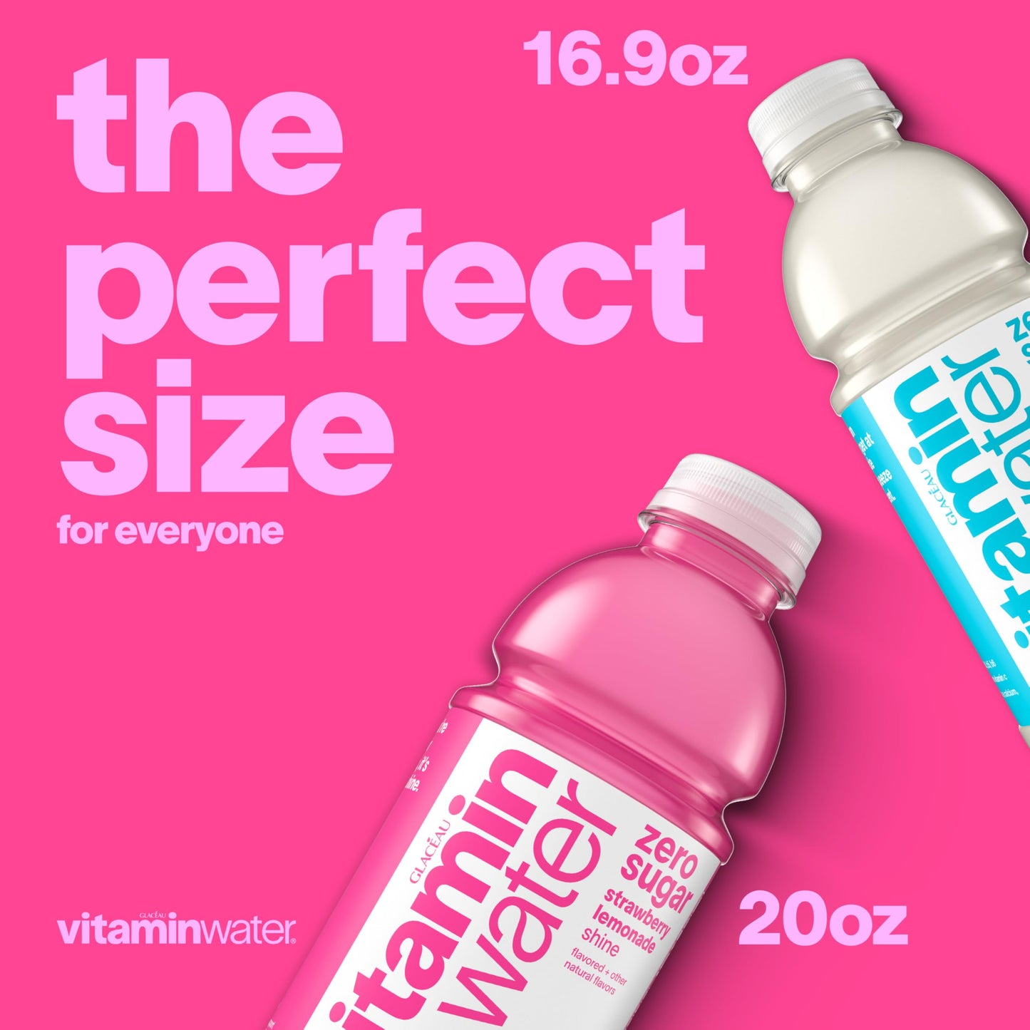 vitaminwater zero shine, electrolyte enhanced water w/ vitamins, strawberry lemonade drink, 20 fl oz
