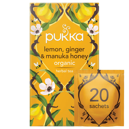 Pukka Lemon Ginger and Manuka Honey Tea, 20 Tea Bags