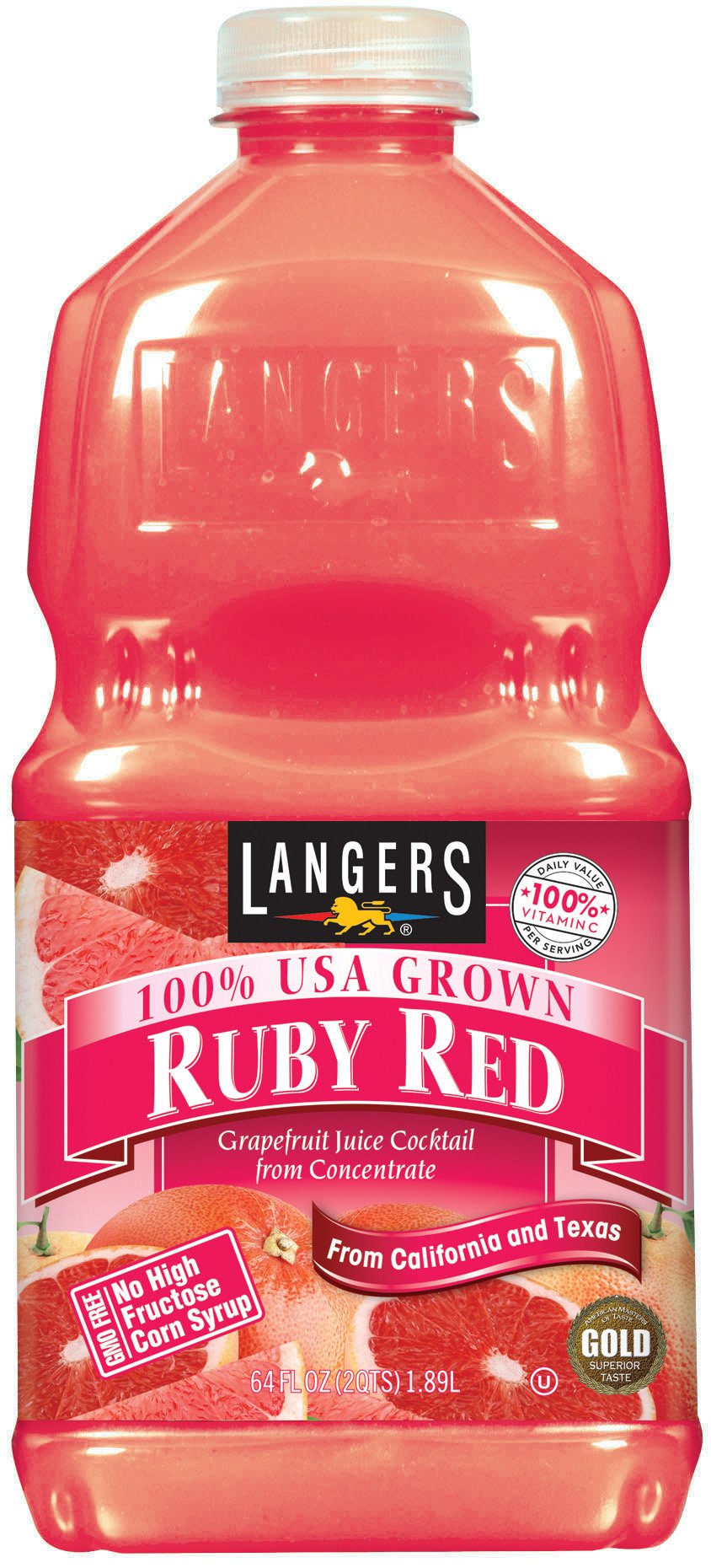 Langers Juice Cocktail  Ruby Red Gfruit  64 Ounce (Pack of 8)  Packaging May Vary