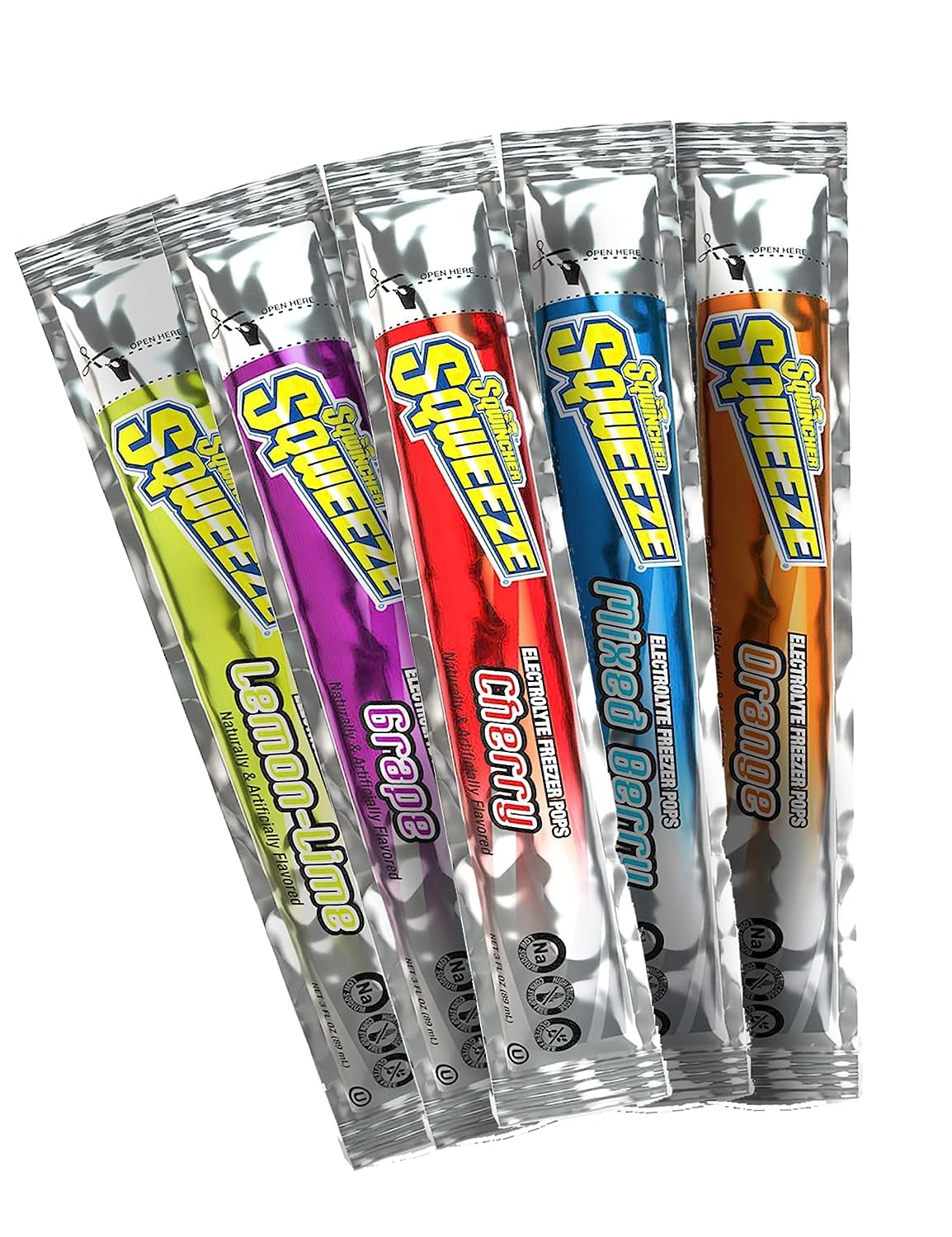 Sqwincher Sqweeze: Electrolyte Replenishing Freezer Pops, Assorted, Pack Of 10